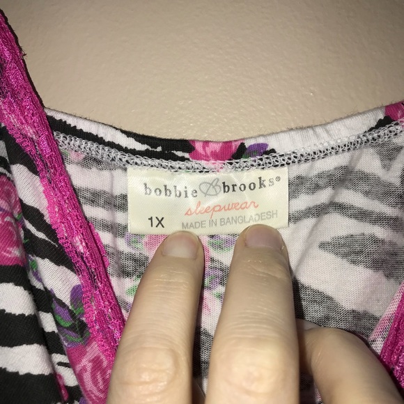 Bobbie Brooks Zebra Print Sleep Tank Sz 1X EUC - Picture 3 of 5